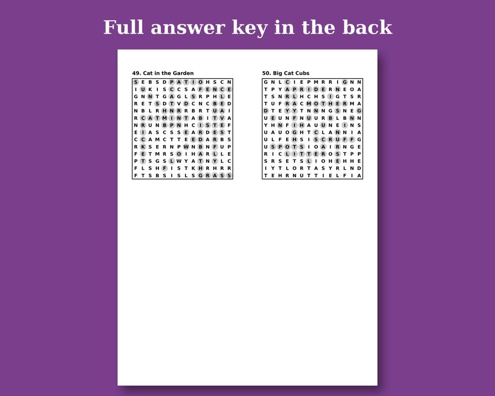 Cat Lovers Word Search, image 3