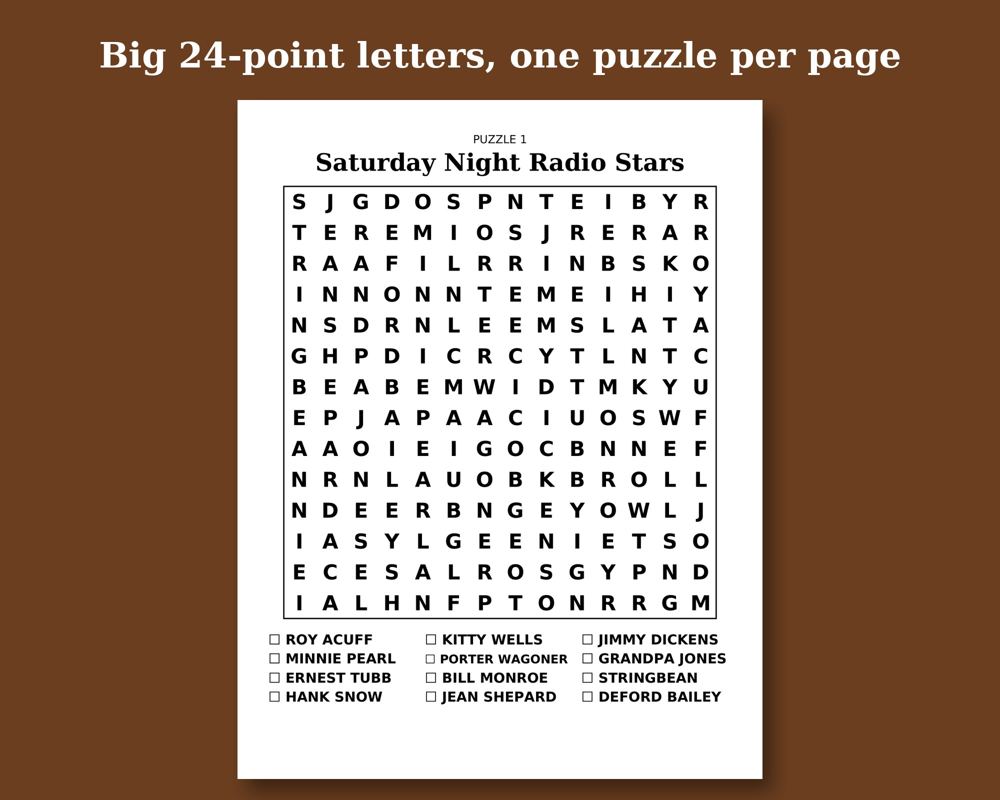 Classic Country Music Word Search, image 2