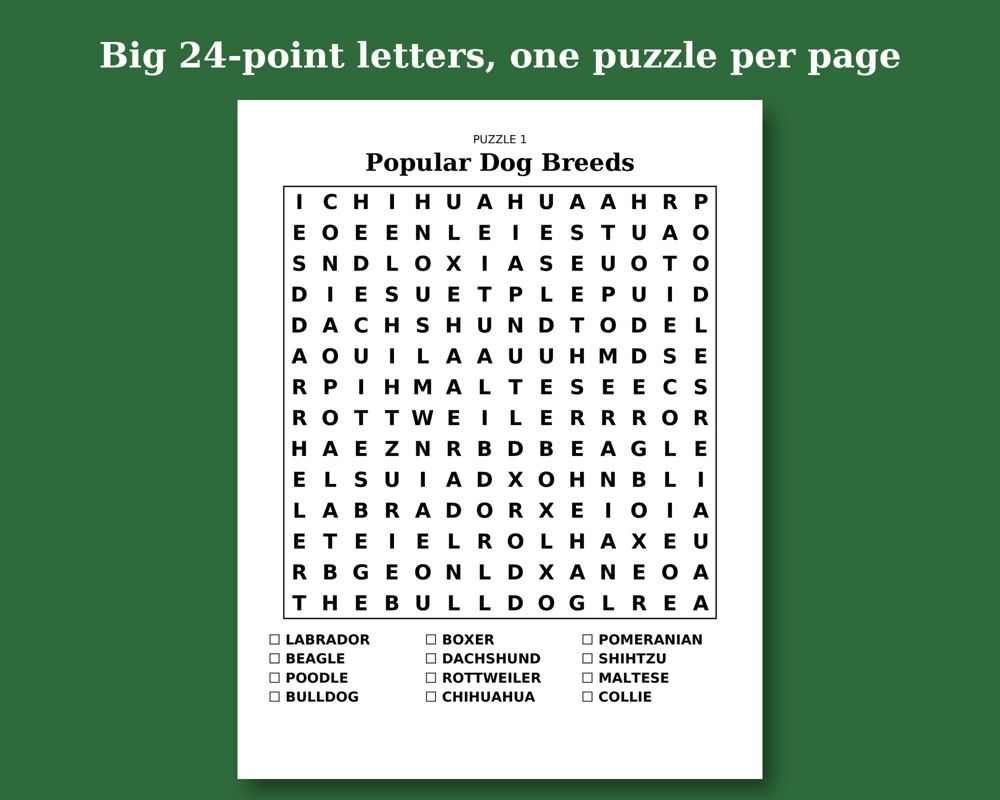 Dog Lovers Word Search, image 2