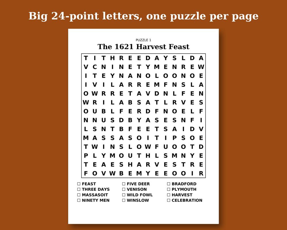 Thanksgiving Word Search, image 2