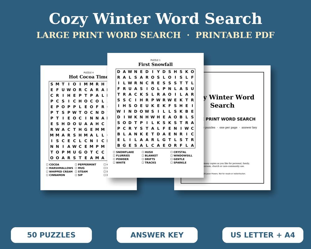Cozy Winter Word Search