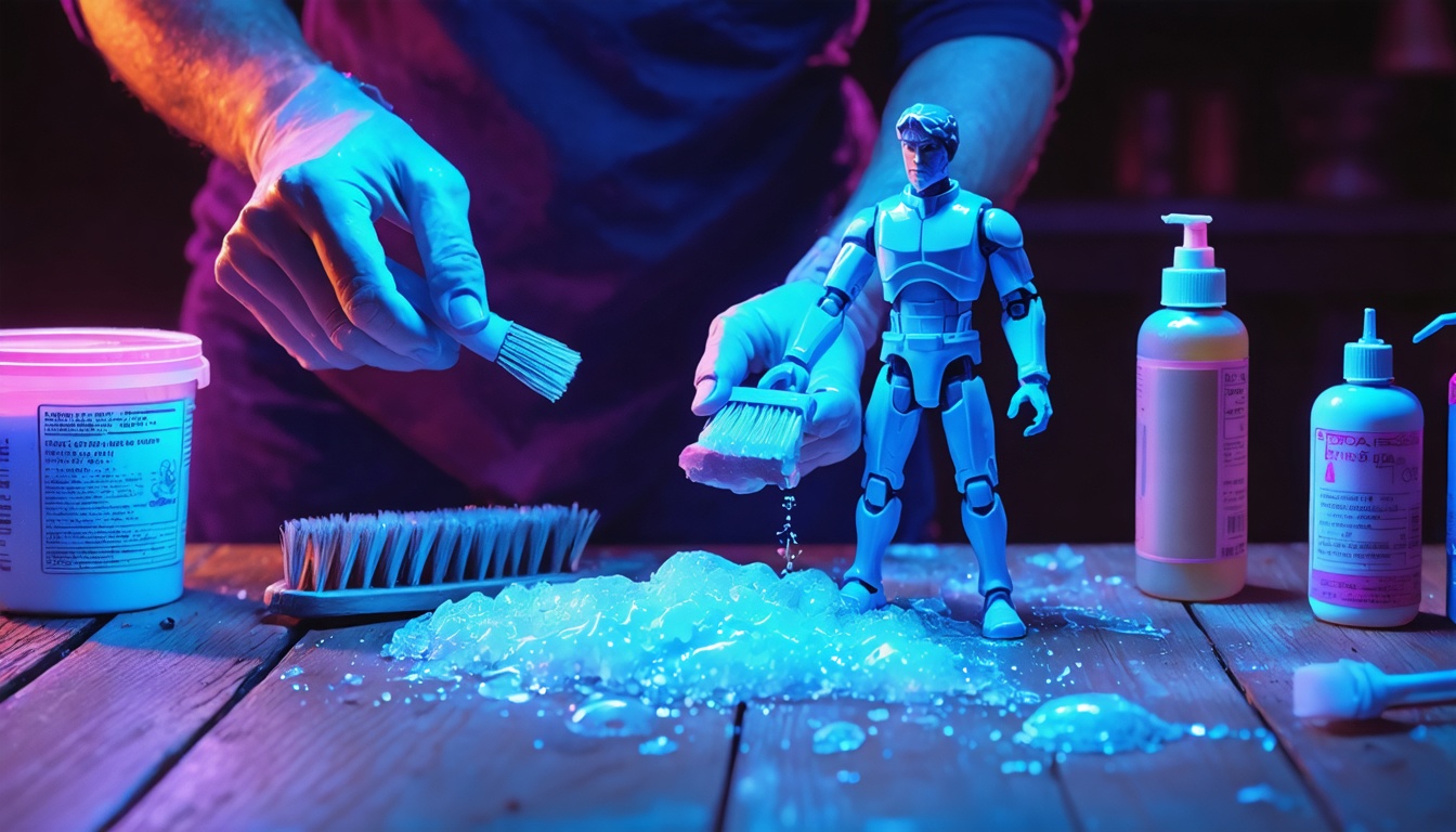 Illustration for: How to clean yellowed, grimy old action figures without wrecking them