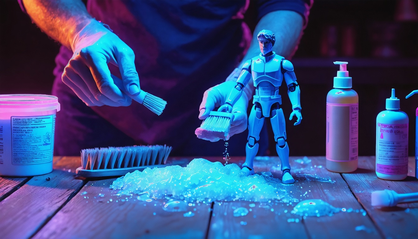 Illustration for: How to clean yellowed, grimy old action figures without wrecking them