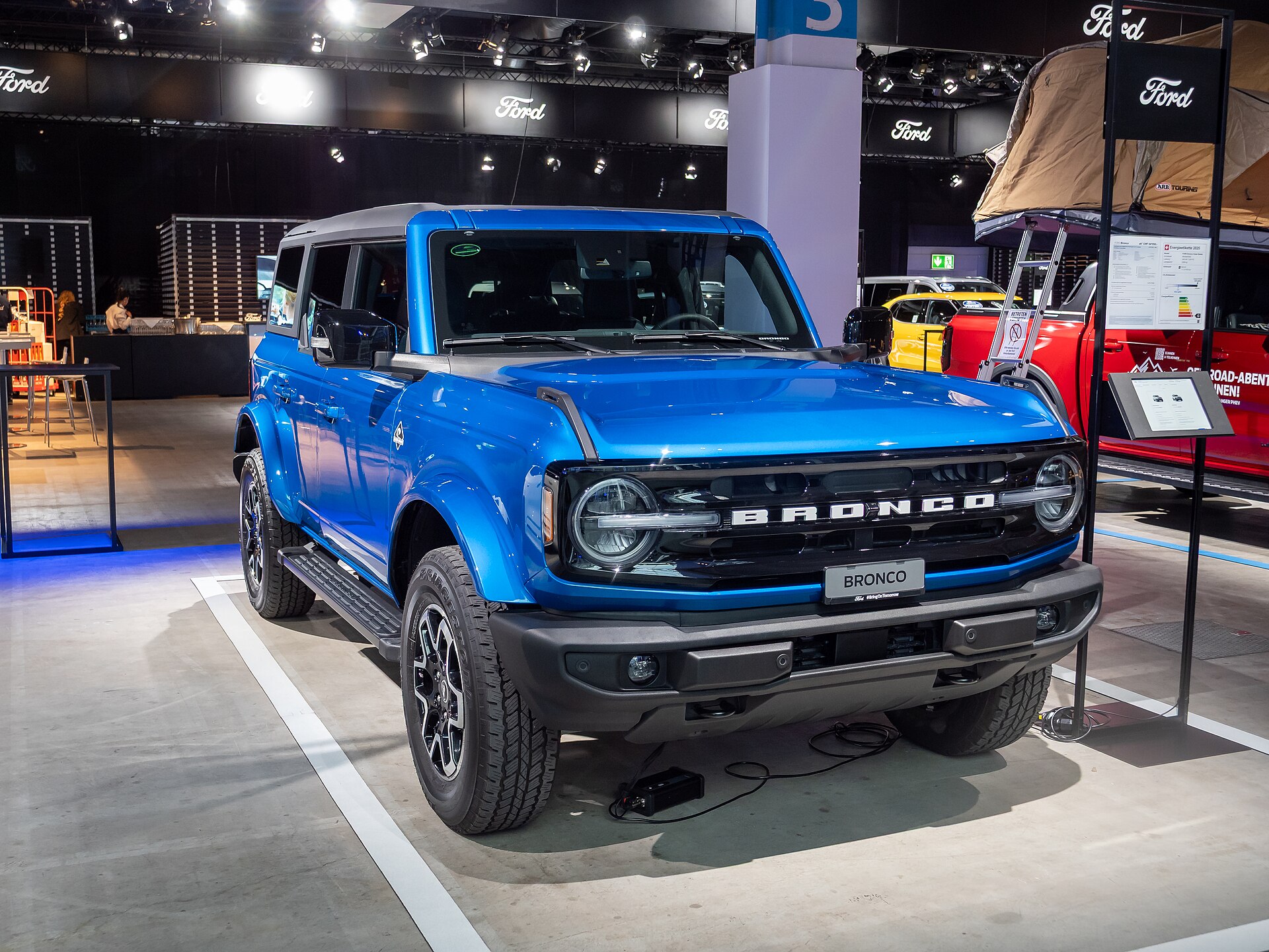 A Ford Bronco SUV photographed at Auto Zürich 2025, showing the exterior design of a current generation model